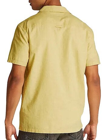 Camisa de homem tommy hilfiger em linho amarelo aruba