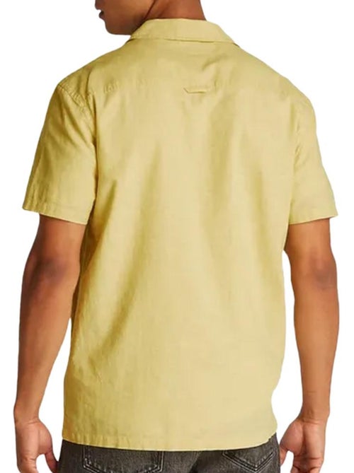 Camisa de Homem Tommy Hilfiger em Linho Amarelo Aruba - Kiabi