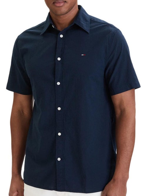 Camisa de Homem Tommy Hilfiger Seersucker Azul-Marinho - Kiabi Camisa de Homem Tommy Hilfiger Seersucker Azul-Marinho - Kiabi