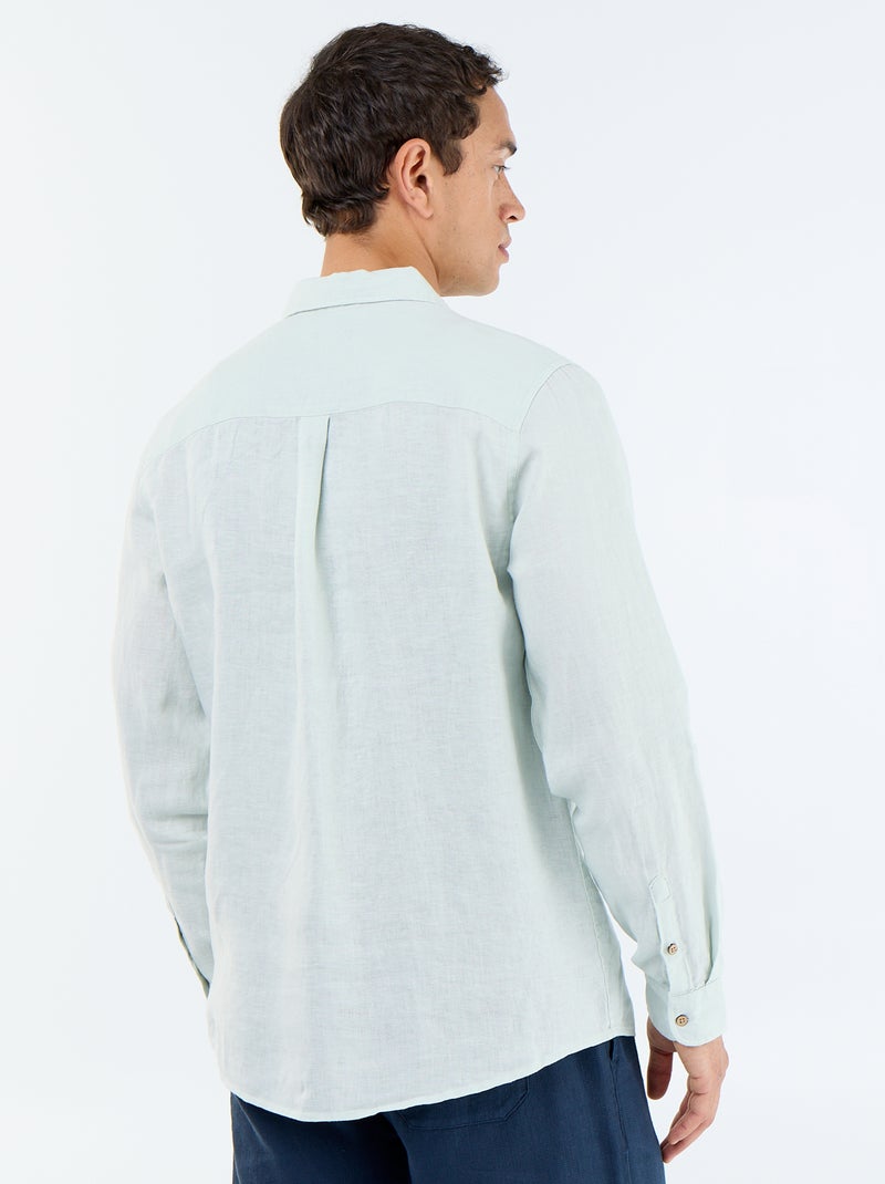 Camisa de linho Azul - Kiabi