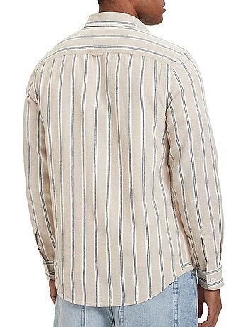 Camisa de Linho Bege/Branco Tommy Hilfiger TJM Regular Fit para Homem