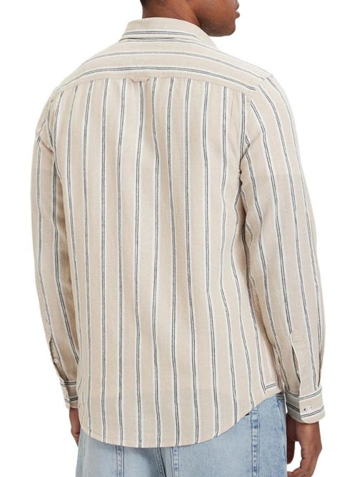 Camisa de Linho Bege/Branco Tommy Hilfiger TJM Regular Fit para Homem - Kiabi Camisa de Linho Bege/Branco Tommy Hilfiger TJM Regular Fit para Homem - Kiabi