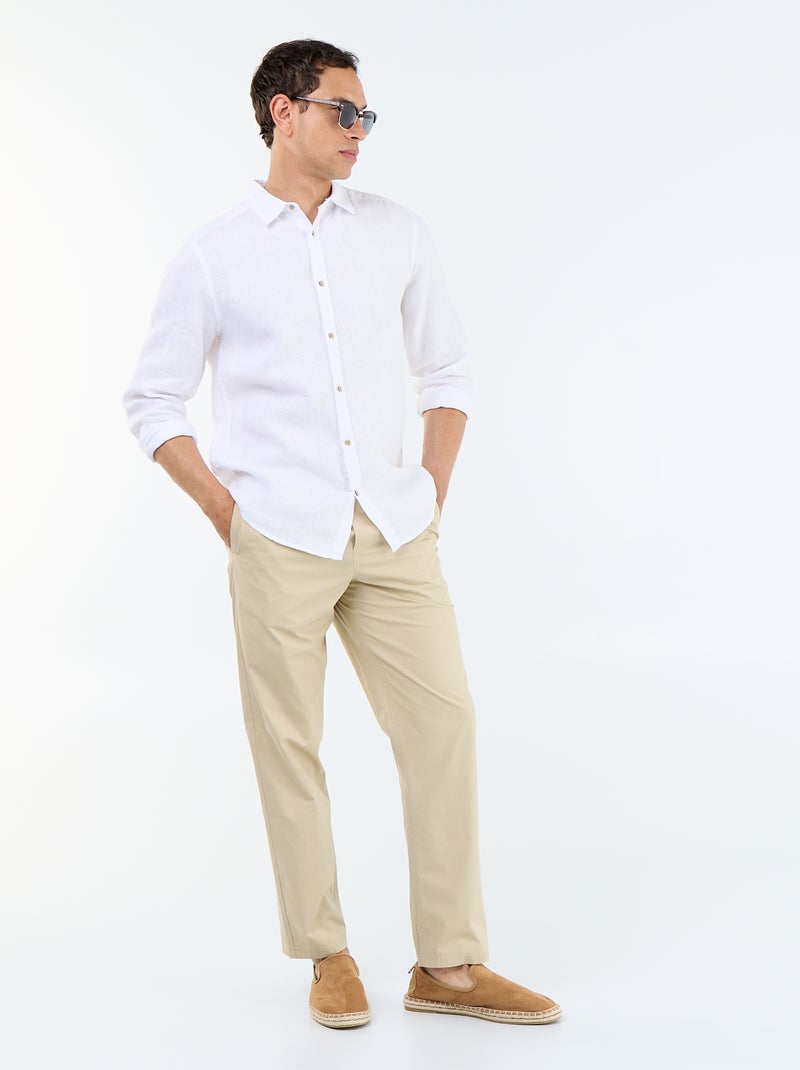 Camisa de linho Branco - Kiabi