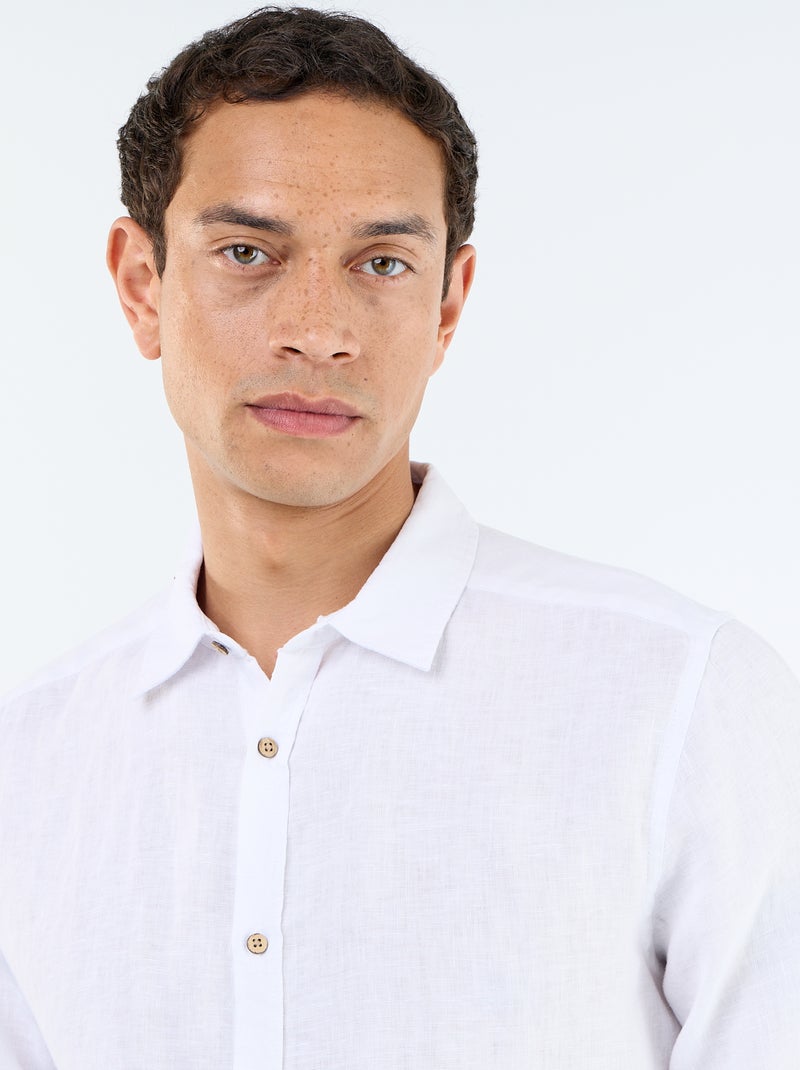 Camisa de linho Branco - Kiabi