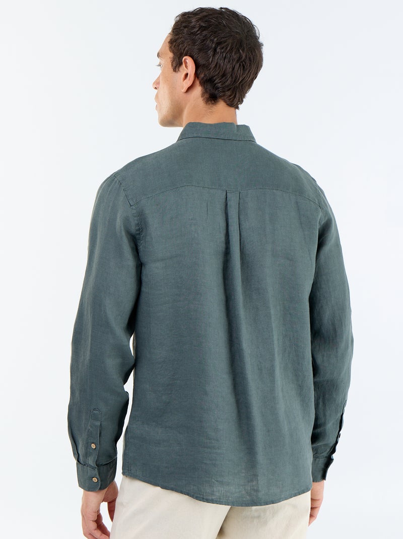 Camisa de linho Caqui - Kiabi