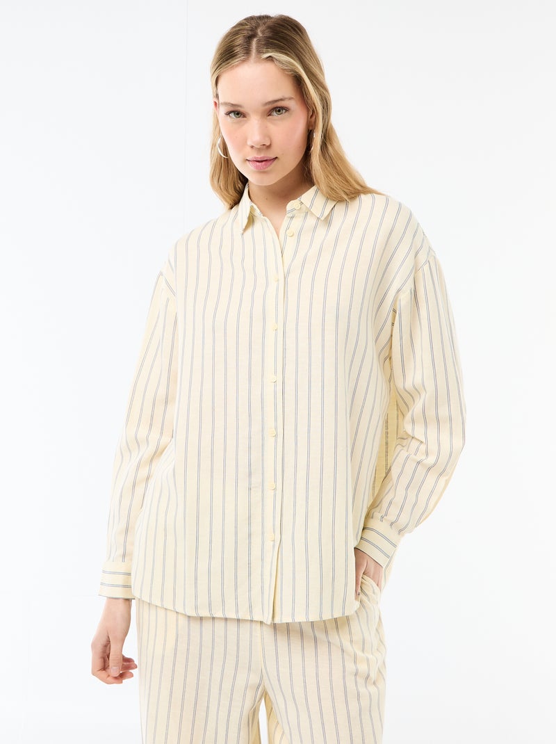 Camisa de linho misto Amarelo - Kiabi
