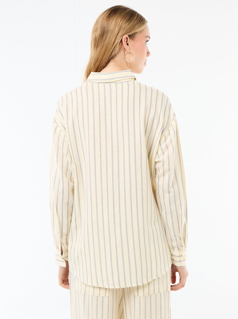 Camisa de linho misto Amarelo - Kiabi