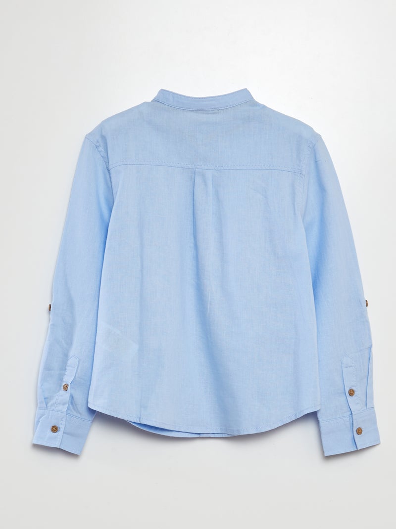 Camisa de linho misto AZUL - Kiabi