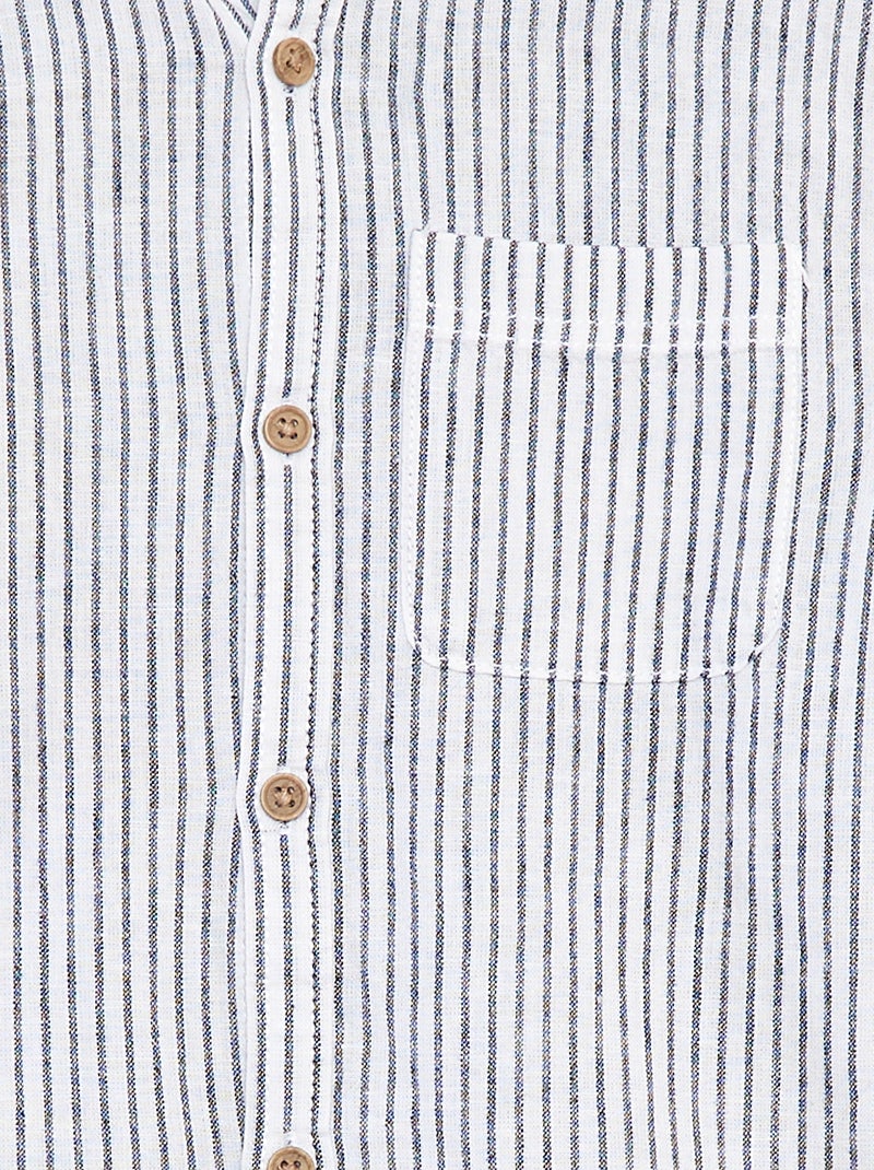 Camisa de linho misto Azul - Kiabi