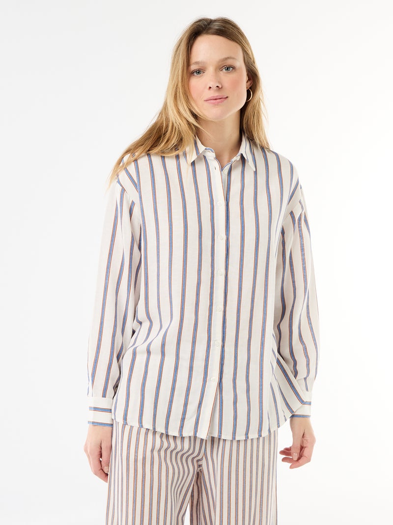 Camisa de linho misto Bege - Kiabi