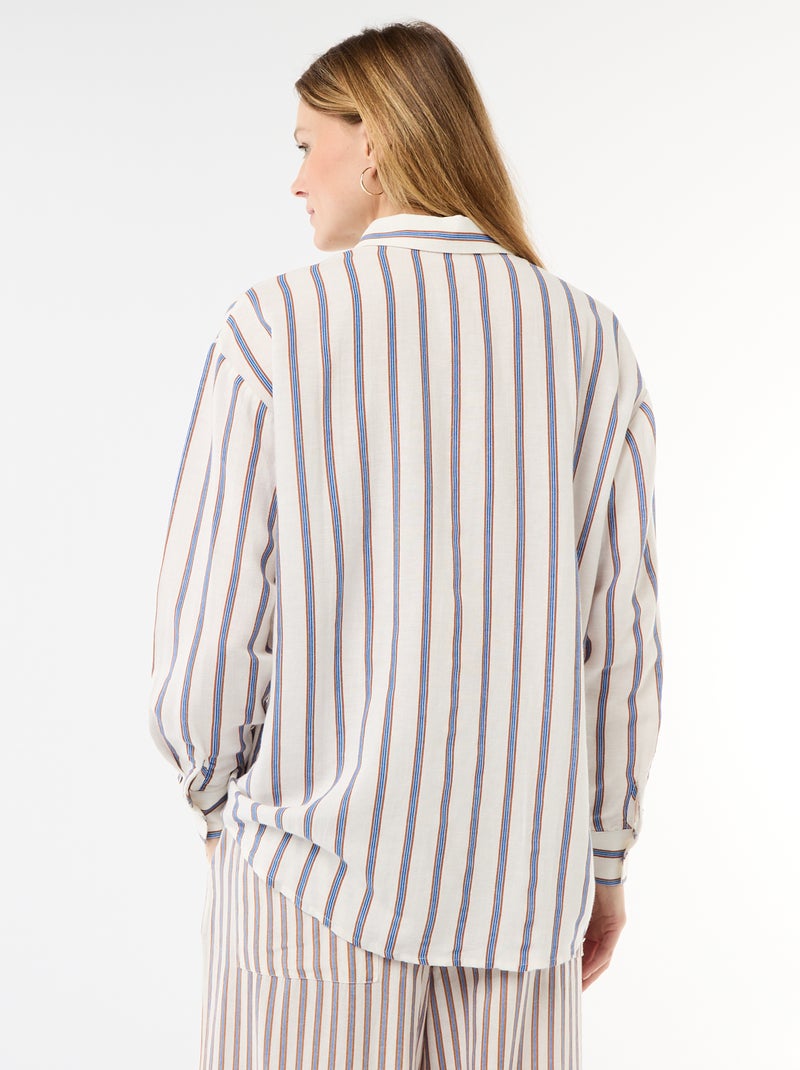 Camisa de linho misto Bege - Kiabi