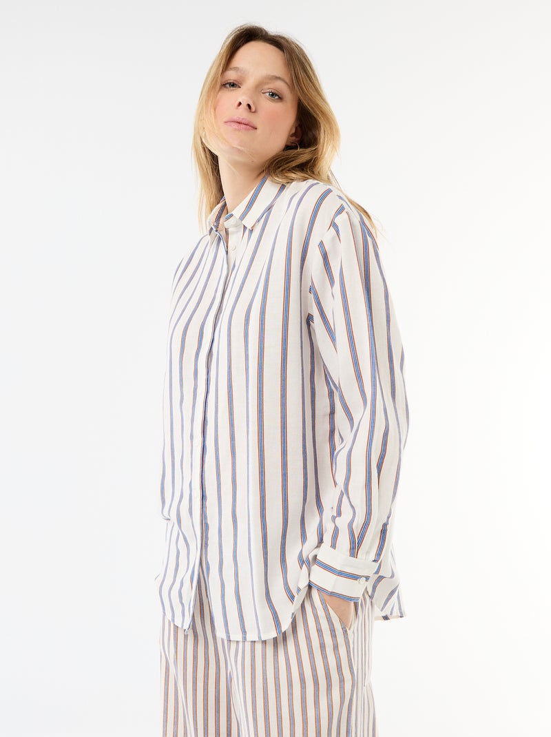 Camisa de linho misto Bege - Kiabi