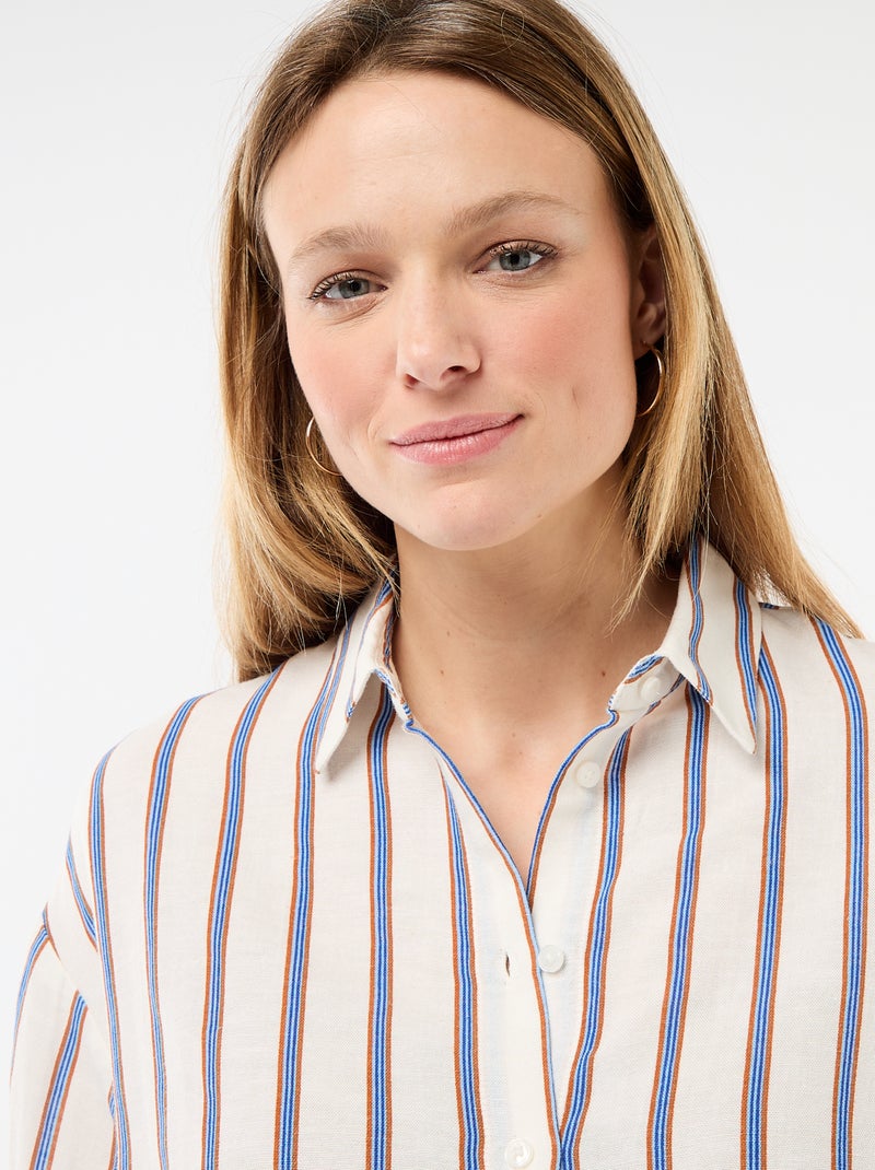Camisa de linho misto Bege - Kiabi