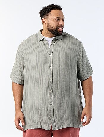 Camisa de linho misto de manga curta