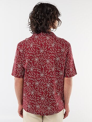 Camisa de linho misto de manga curta