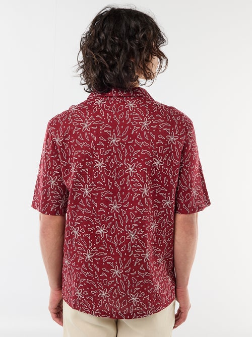 Camisa de linho misto de manga curta - Kiabi