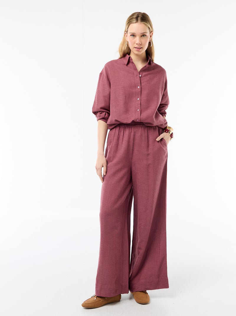 Camisa de linho misto Rosa - Kiabi