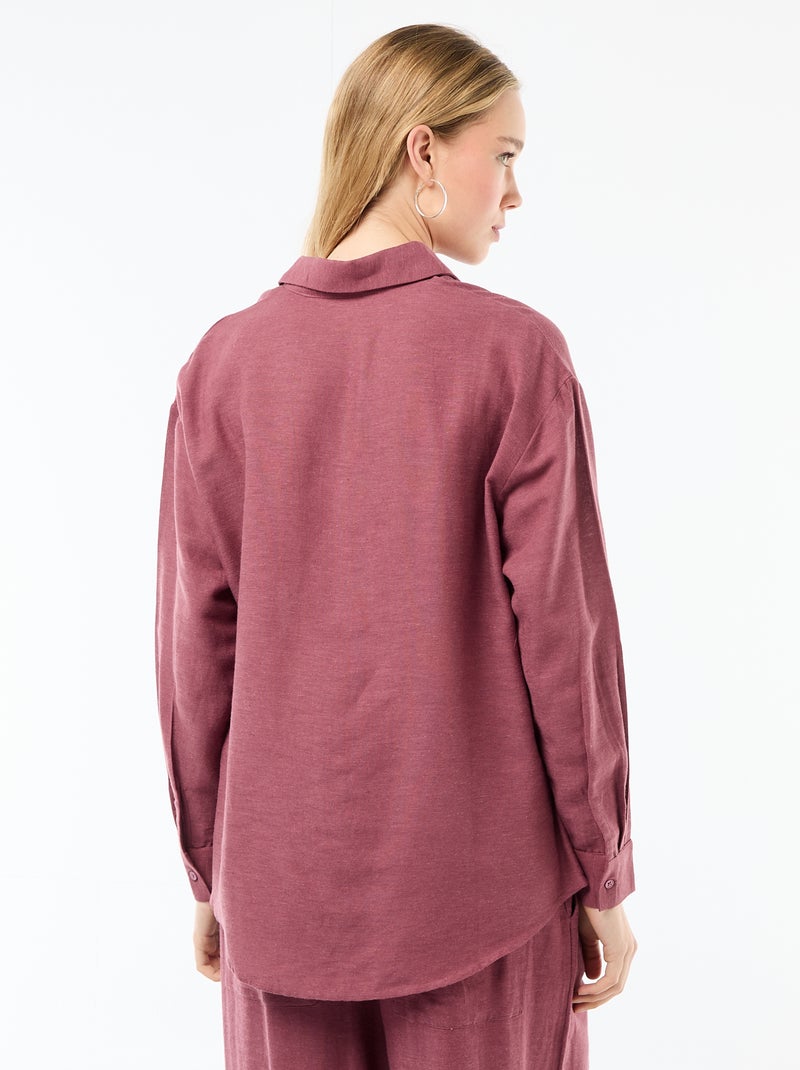 Camisa de linho misto Rosa - Kiabi