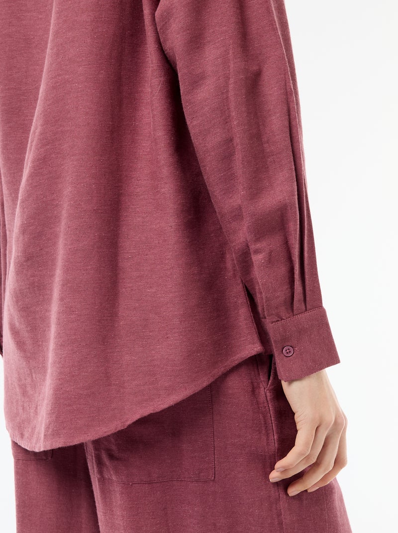 Camisa de linho misto Rosa - Kiabi