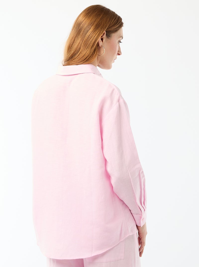 Camisa de linho misto Rosa - Kiabi