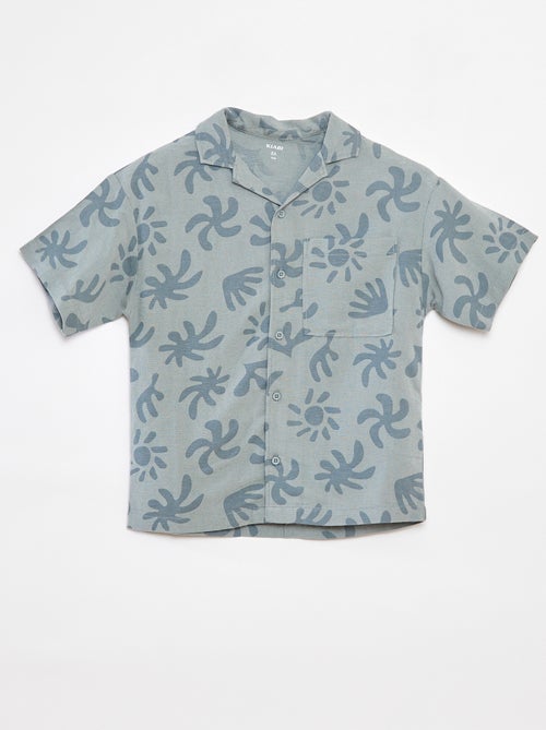 Camisa de linho misturado com estampado - Kiabi