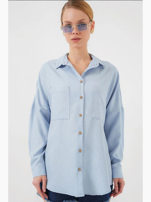 Camisa de linho oversize bdart - Kiabi Camisa de linho oversize bdart - Kiabi