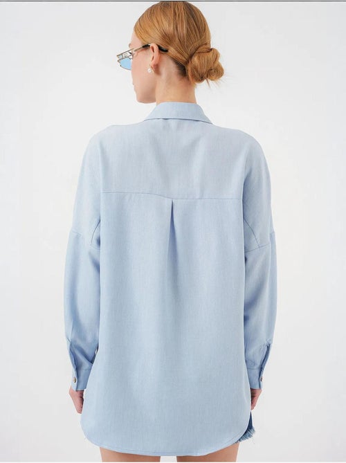 Camisa de linho oversize bdart - Kiabi Camisa de linho oversize bdart - Kiabi