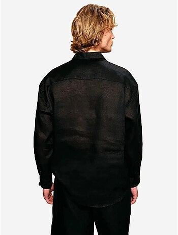 Camisa de linho regular fit com fecho de botões giesto