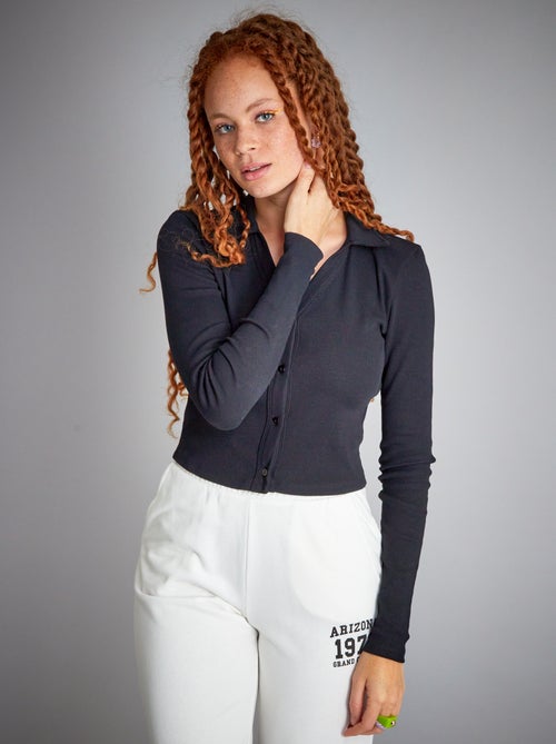 Camisa de malha canelada - Kiabi