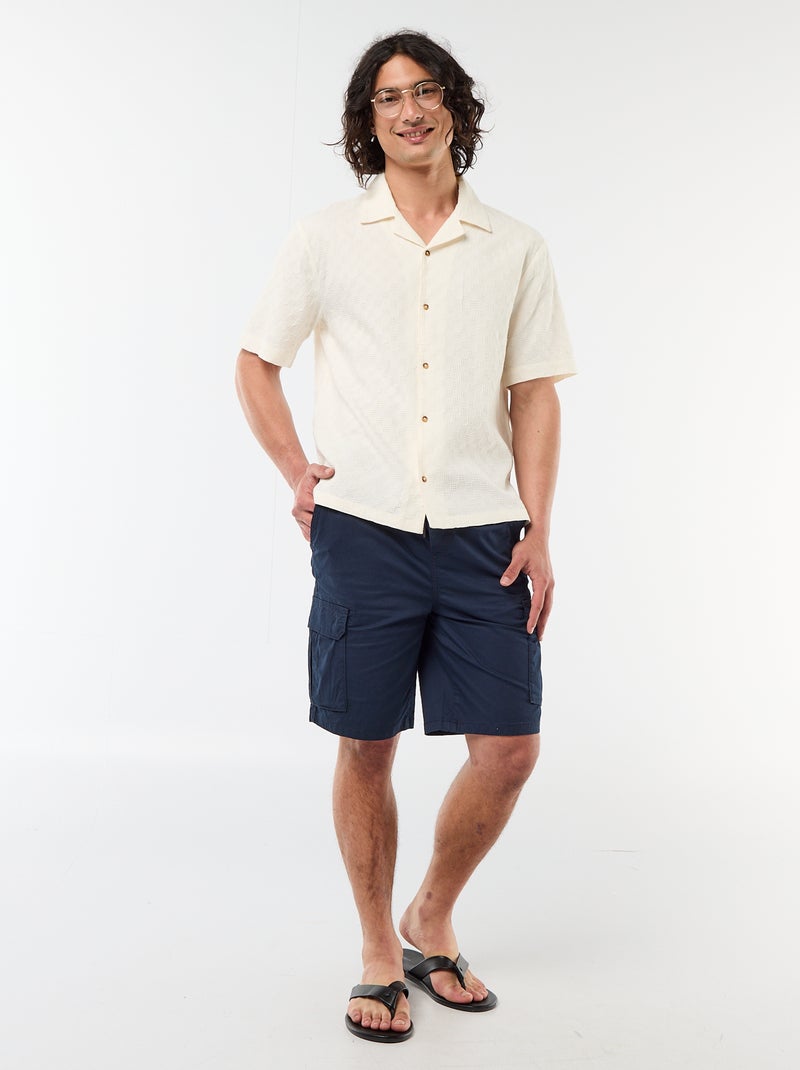 Camisa de malha fantasia de manga curta Branco - Kiabi