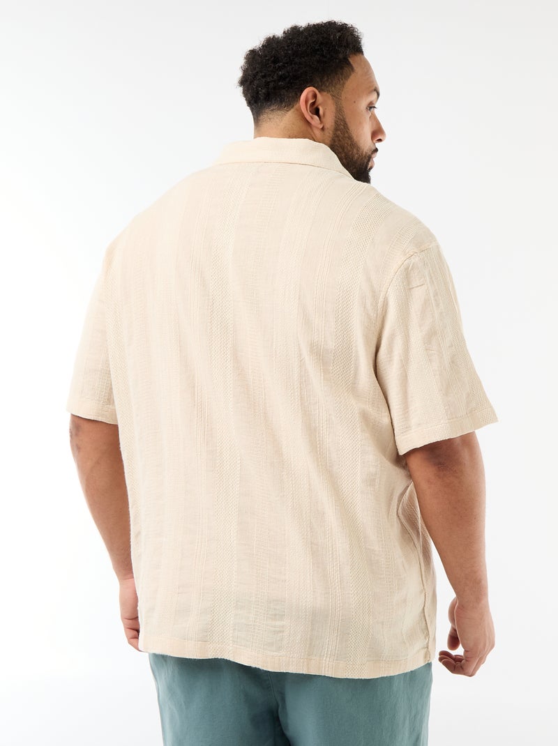 Camisa de malha fantasia de manga curta Branco - Kiabi