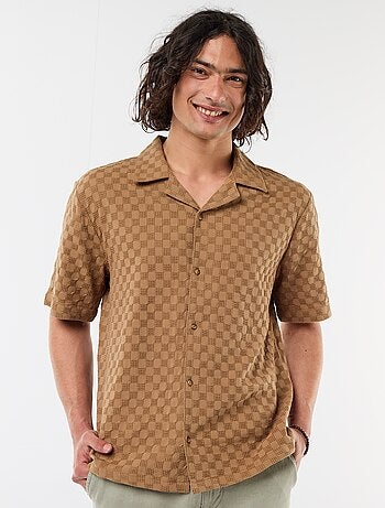 Camisa de malha fantasia de manga curta