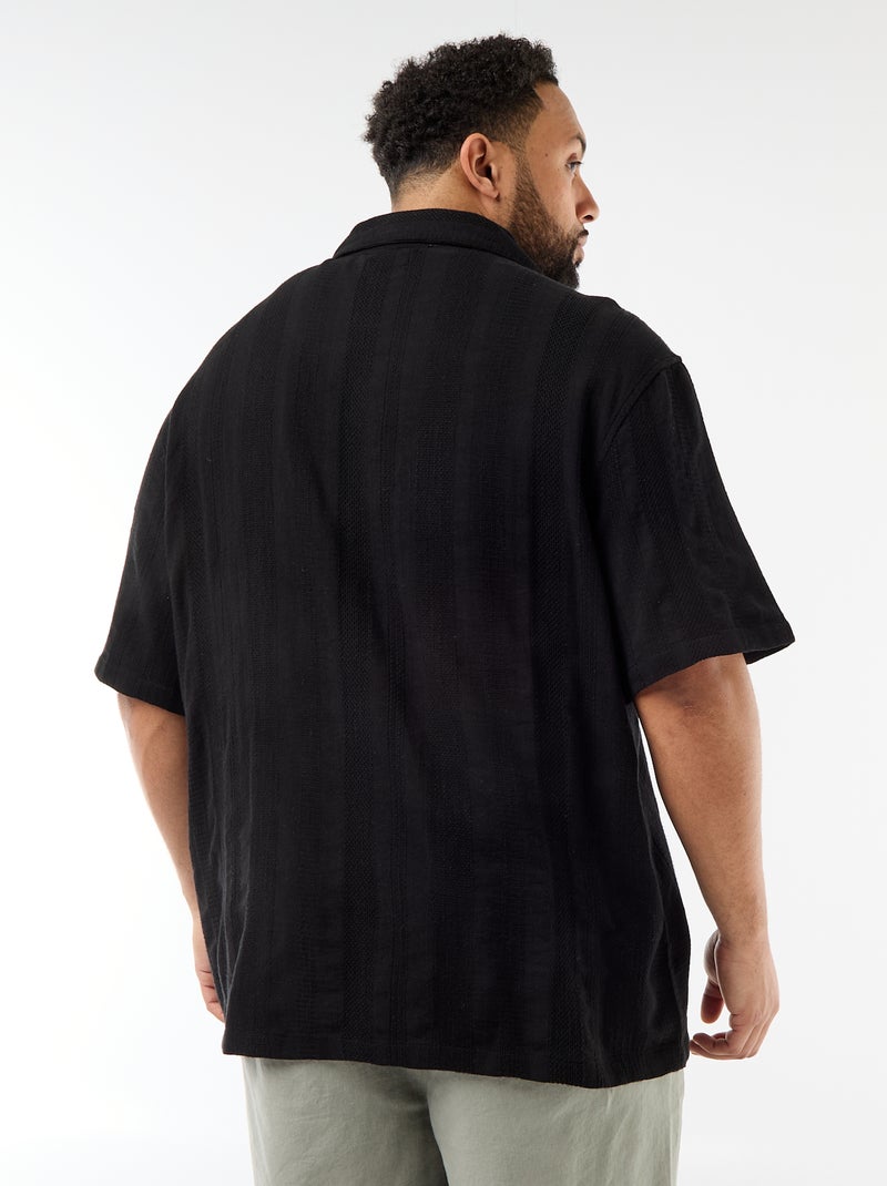 Camisa de malha fantasia de manga curta Preto - Kiabi