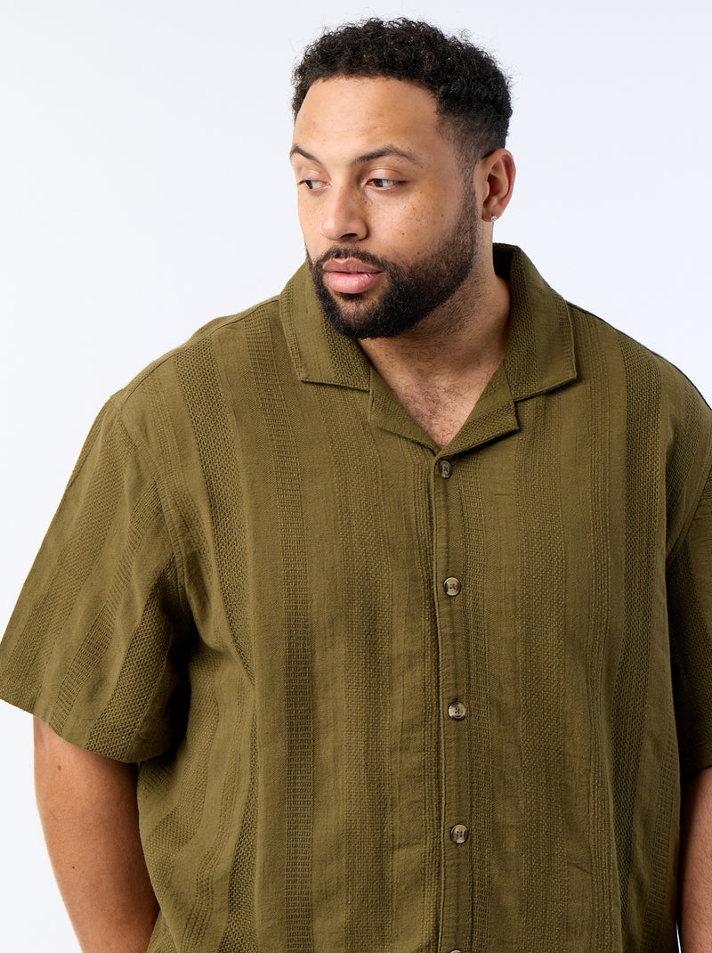 Camisa de malha fantasia de manga curta Verde - Kiabi