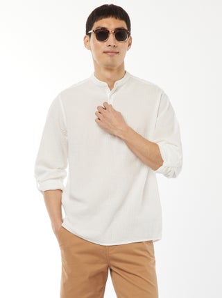 Camisa de malha gofrada