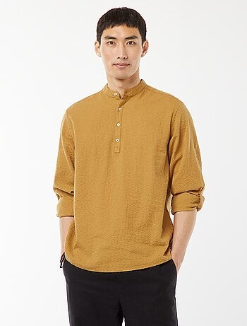 Camisa de malha gofrada