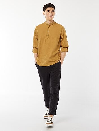 Camisa de malha gofrada