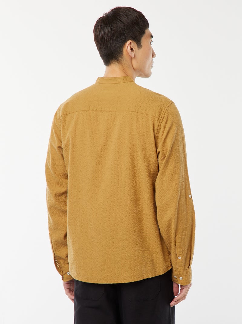 Camisa de malha gofrada Verde - Kiabi