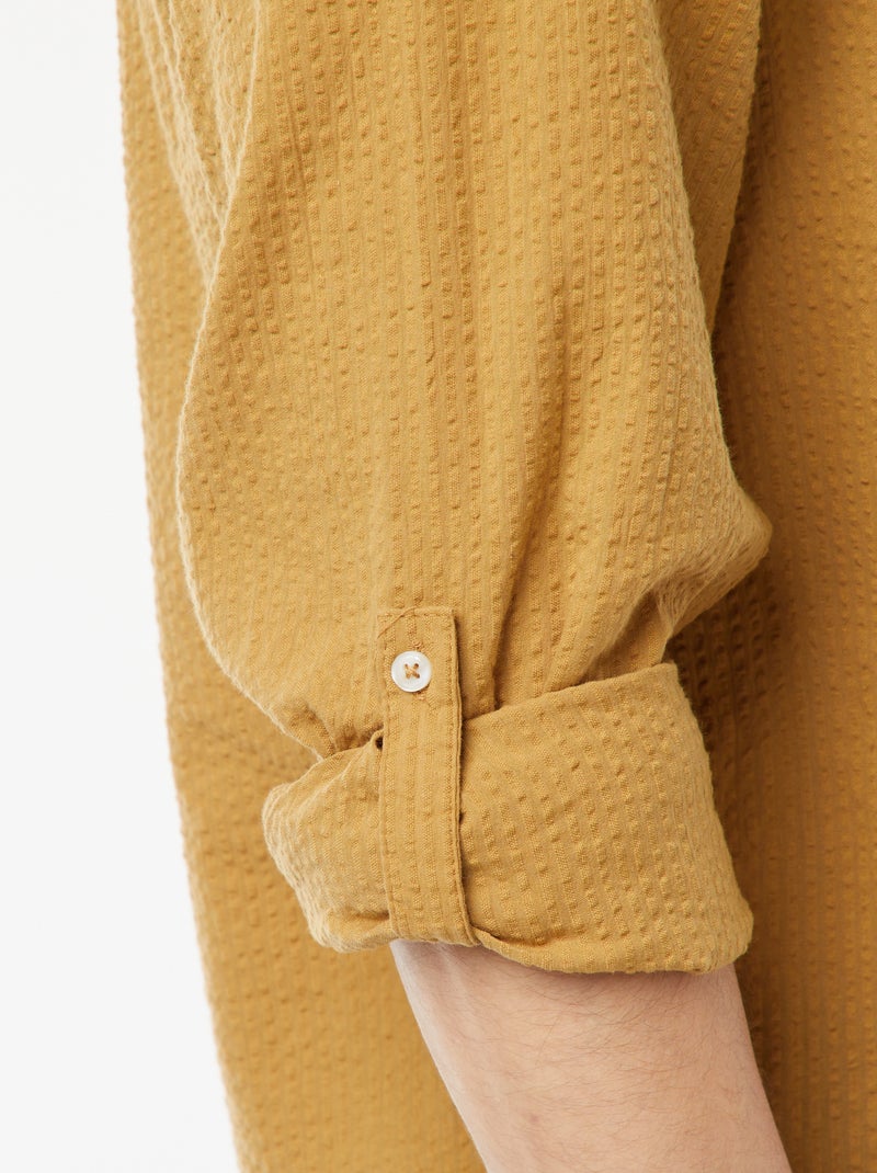 Camisa de malha gofrada Verde - Kiabi