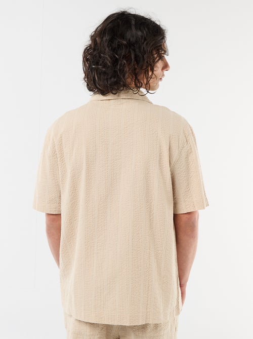 Camisa de malha waffle de manga curta - Kiabi