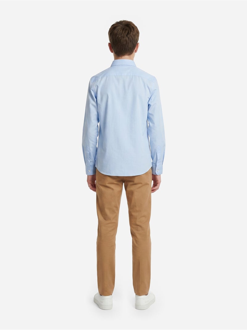 Camisa de manga comprida - Yves Enzo Azul claro - Kiabi