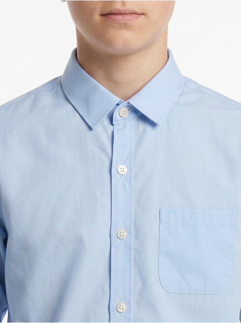 Camisa de manga comprida - Yves Enzo Azul claro - Kiabi