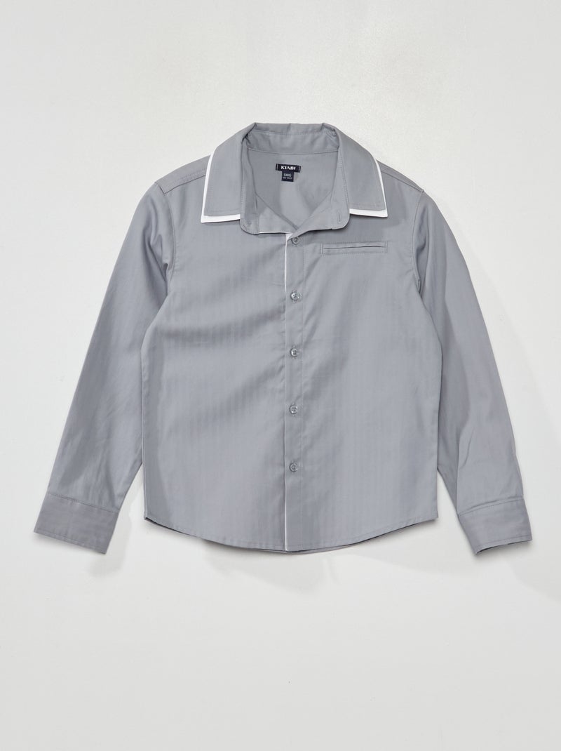 Camisa de manga comprida AZUL - Kiabi