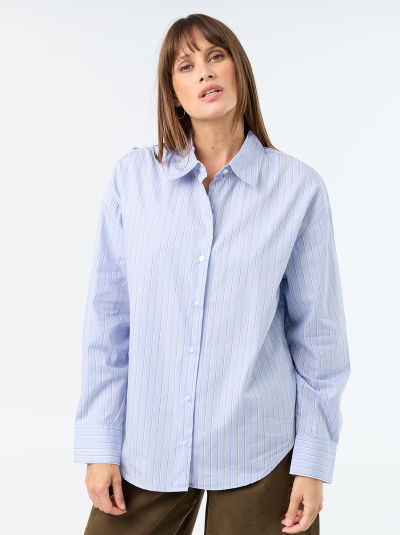 Camisa de manga comprida Azul - Kiabi
