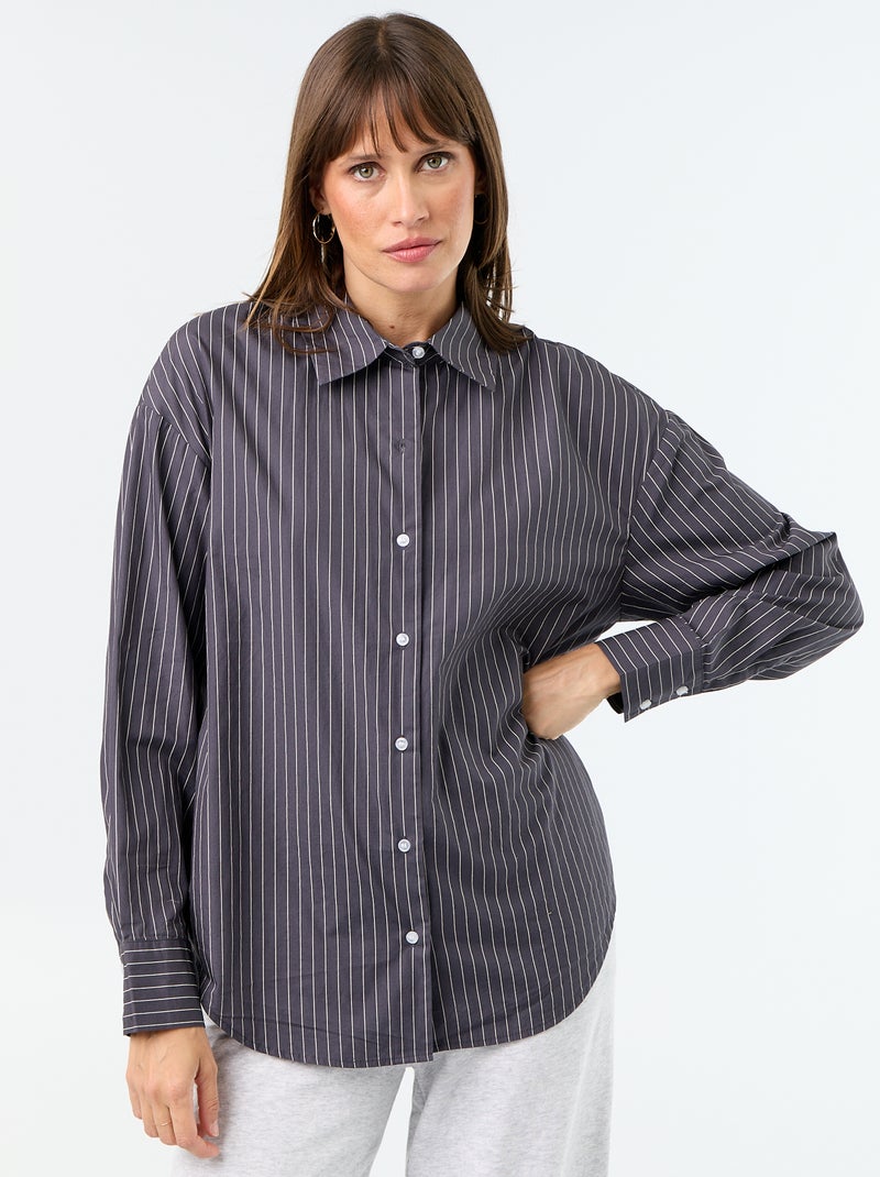 Camisa de manga comprida Cinza - Kiabi