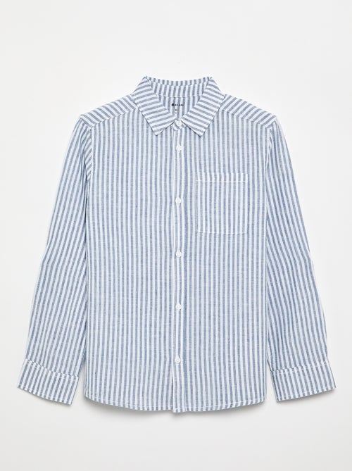 Camisa de manga comprida com bolso no peito - Kiabi Camisa de manga comprida com bolso no peito - Kiabi