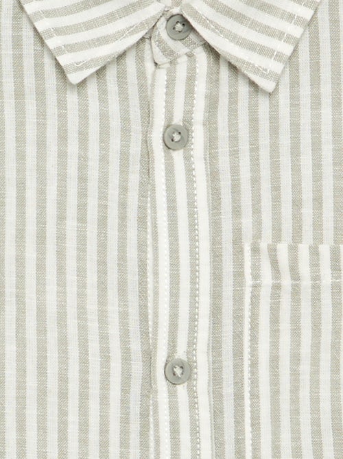 Camisa de manga comprida com bolso no peito - Kiabi