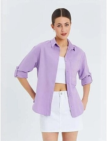 Camisa de manga comprida com botões e bolso mixray
