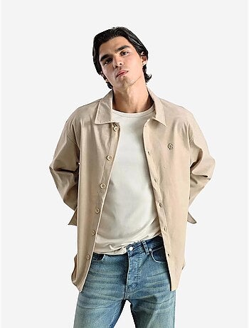 Camisa de manga comprida com botões e colarinho de camisa giesto