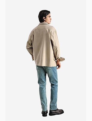 Camisa de manga comprida com botões e colarinho de camisa giesto